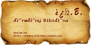 Örmény Bibiána névjegykártya